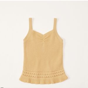 Abercrombie Kids Yellow Knit Sweater Tank Top Ruffle Hem Girls Size 11/12